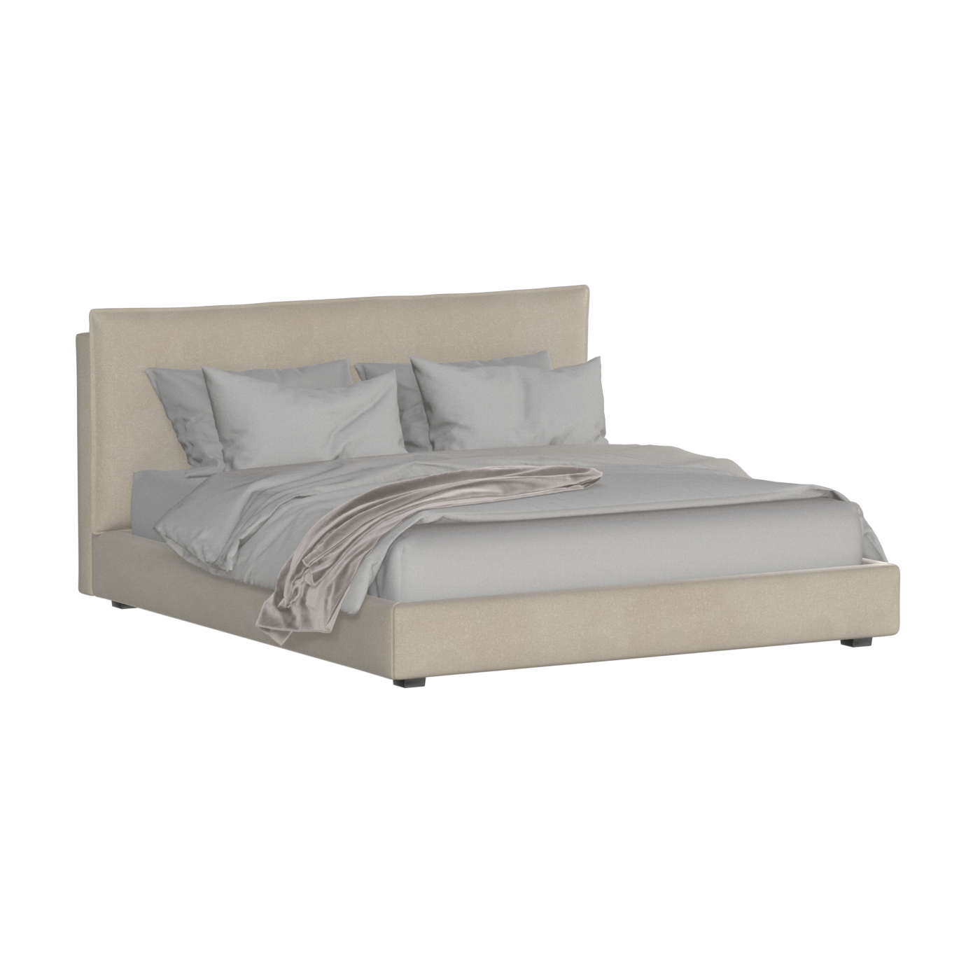 Thea Upholstered Double Bed with Clean Headboard