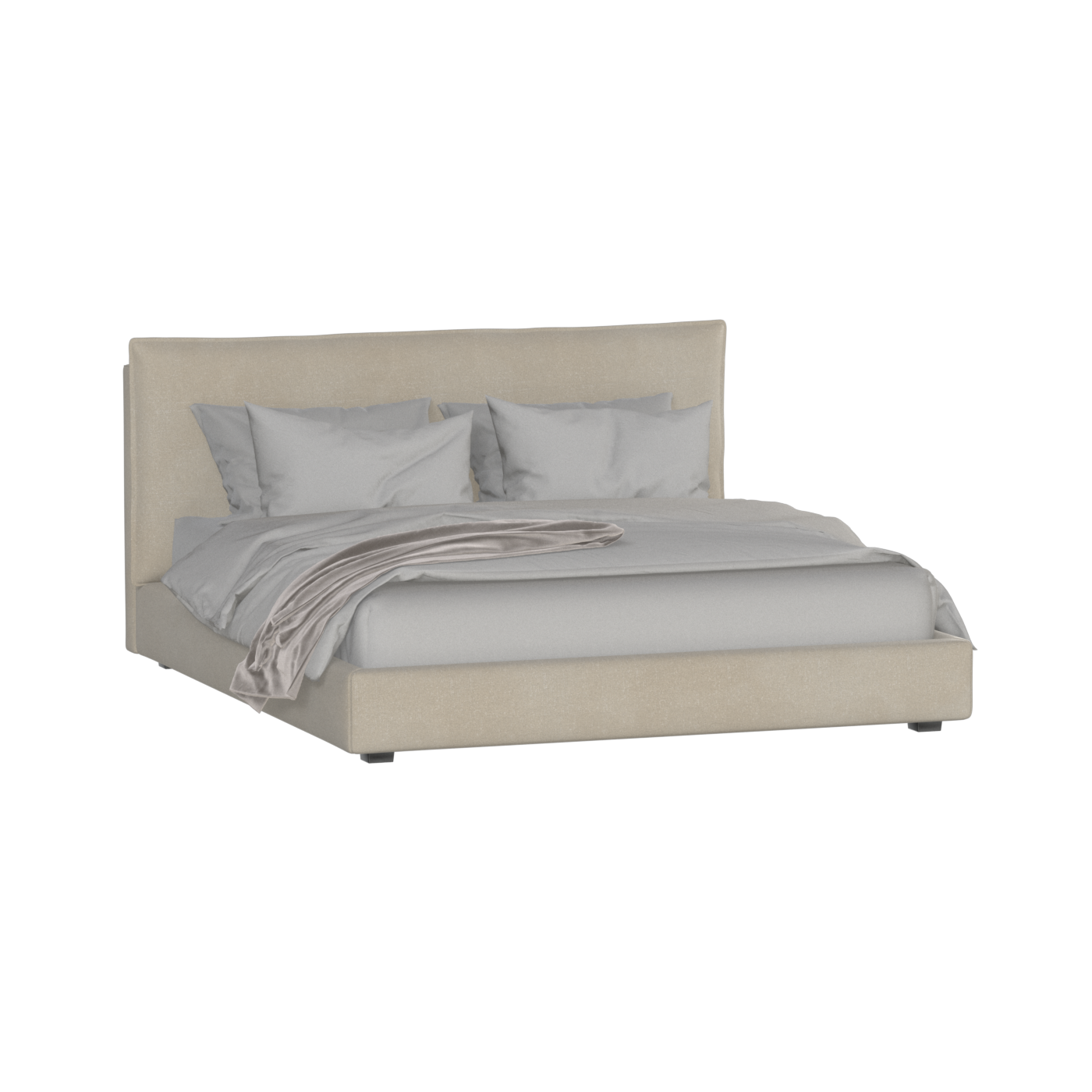 Thea Upholstered Double Bed with Clean Headboard