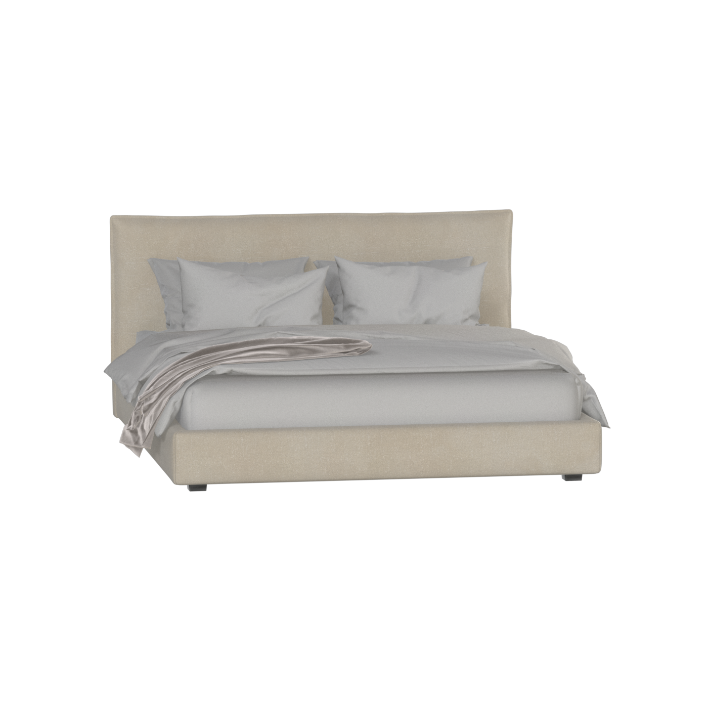 Thea Upholstered Double Bed with Clean Headboard