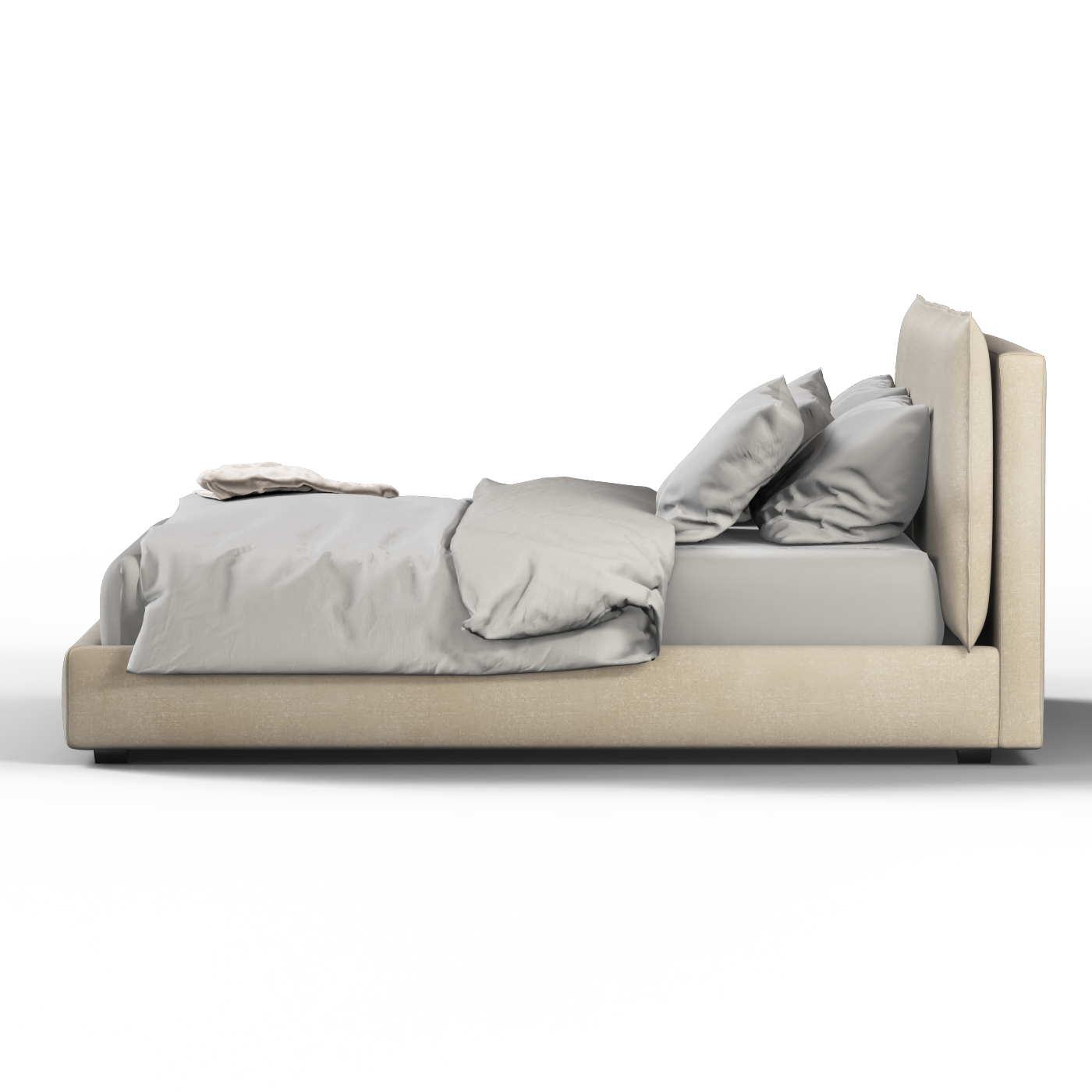 Thea Upholstered Double Bed with Clean Headboard