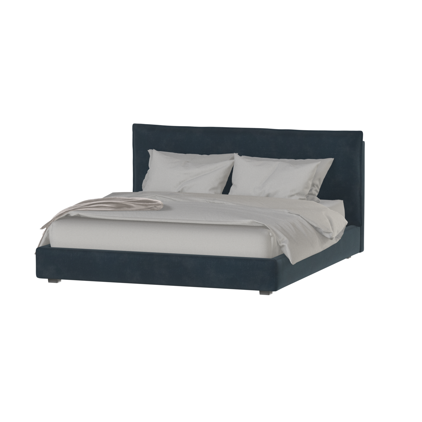 Thea Upholstered Double Bed with Clean Headboard