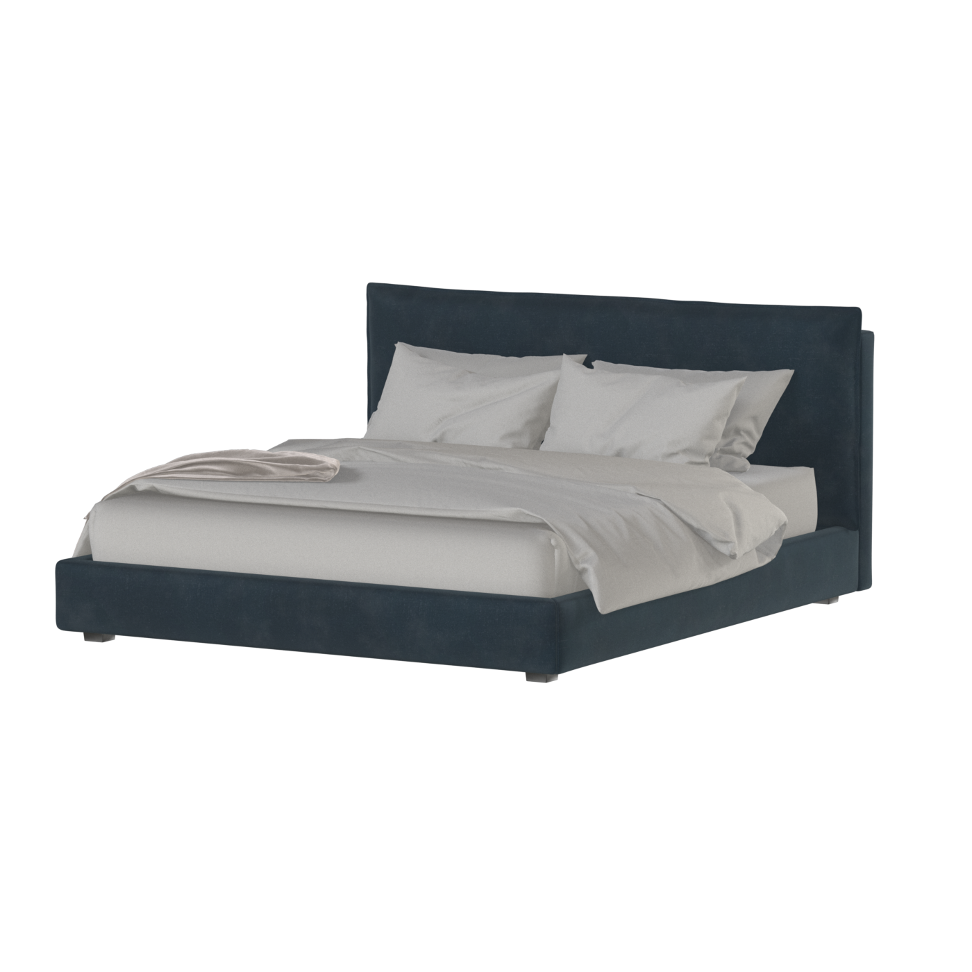 Thea Upholstered Double Bed with Clean Headboard
