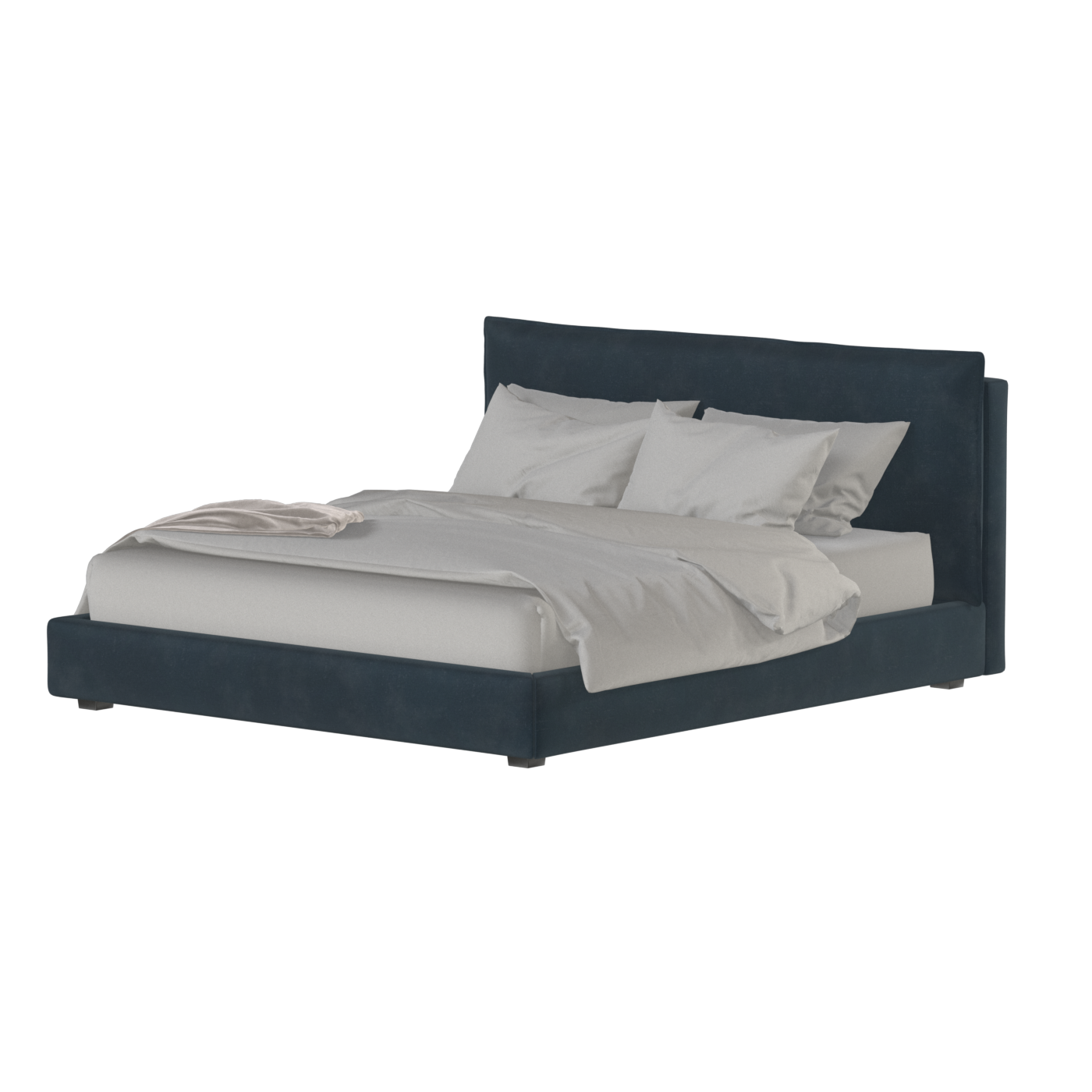 Thea Upholstered Double Bed with Clean Headboard
