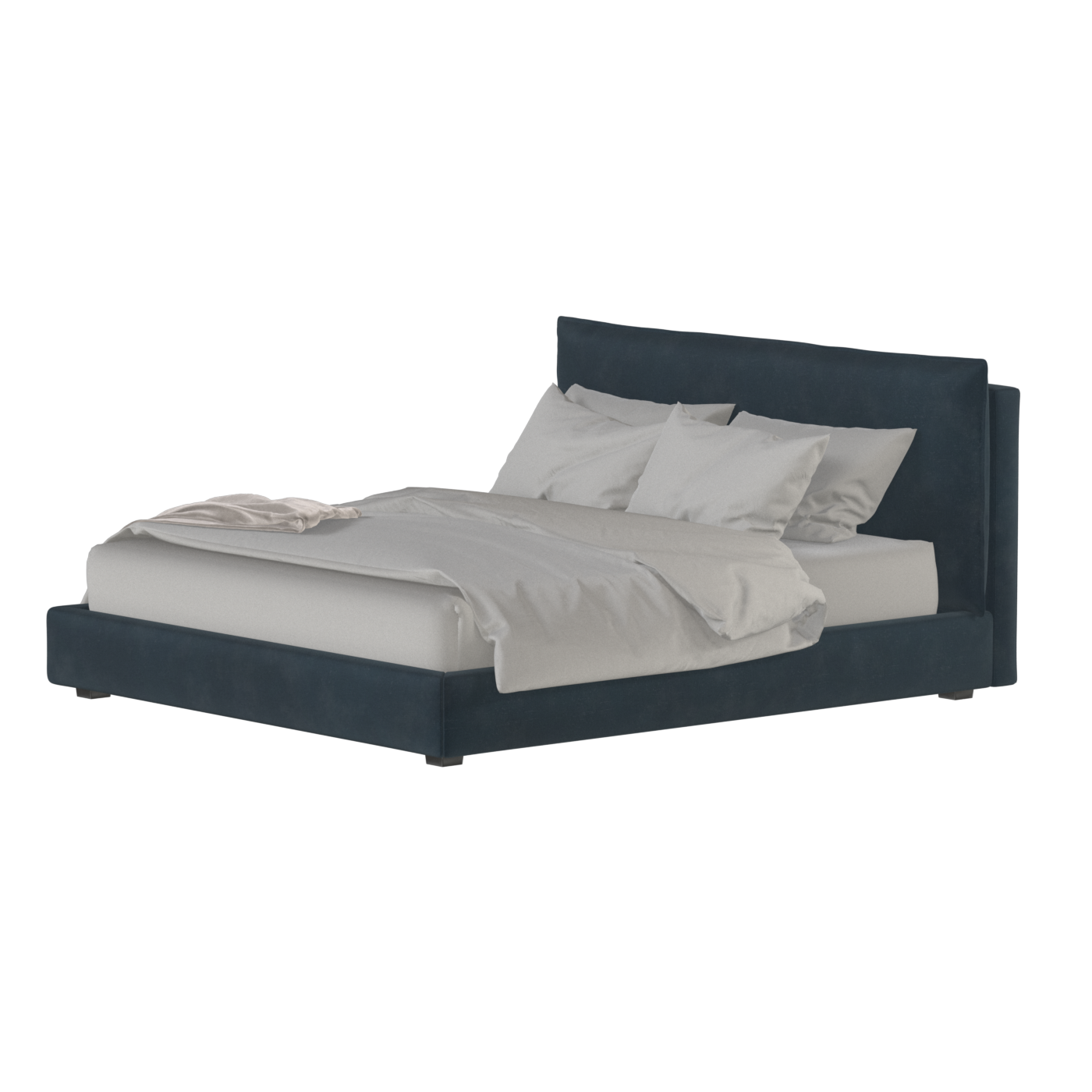 Thea Upholstered Double Bed with Clean Headboard
