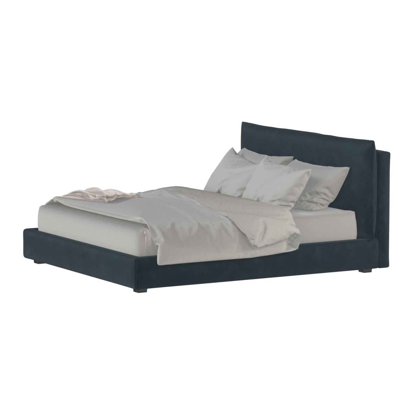Thea Upholstered Double Bed with Clean Headboard