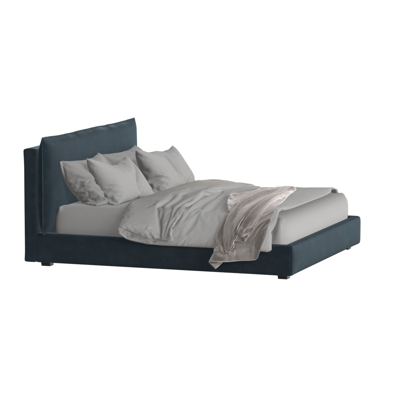 Thea Upholstered Double Bed with Clean Headboard