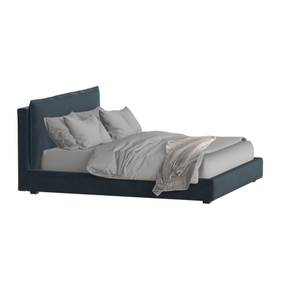 Thea Upholstered Double Bed with Clean Headboard
