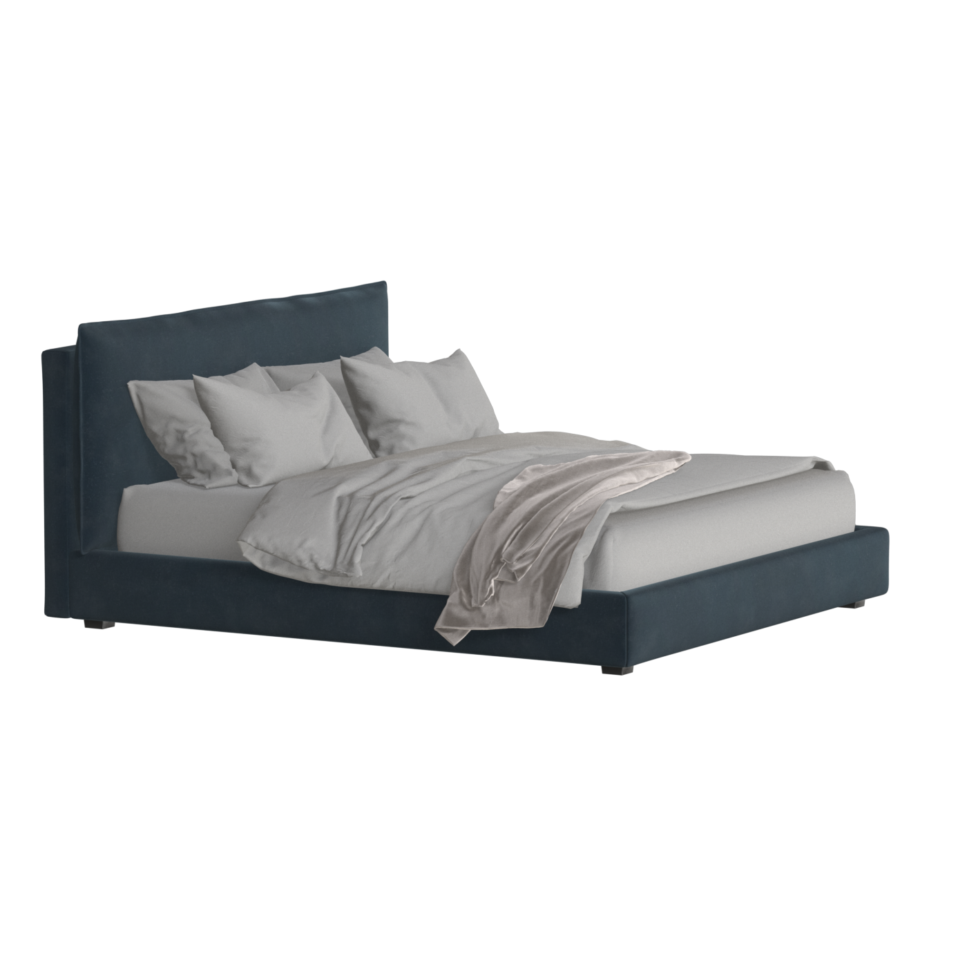 Thea Upholstered Double Bed with Clean Headboard