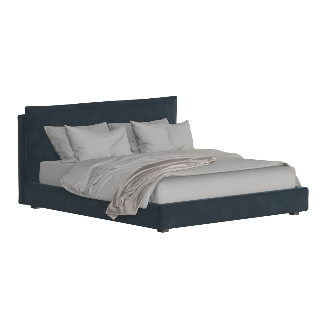 Thea Upholstered Double Bed with Clean Headboard