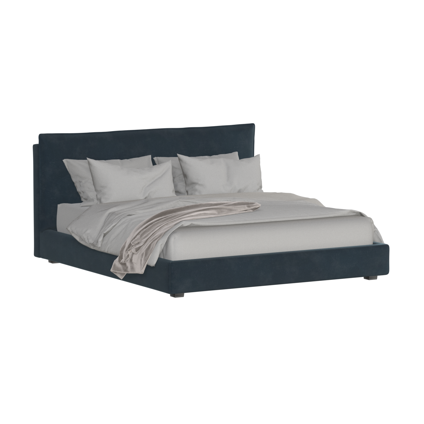 Thea Upholstered Double Bed with Clean Headboard
