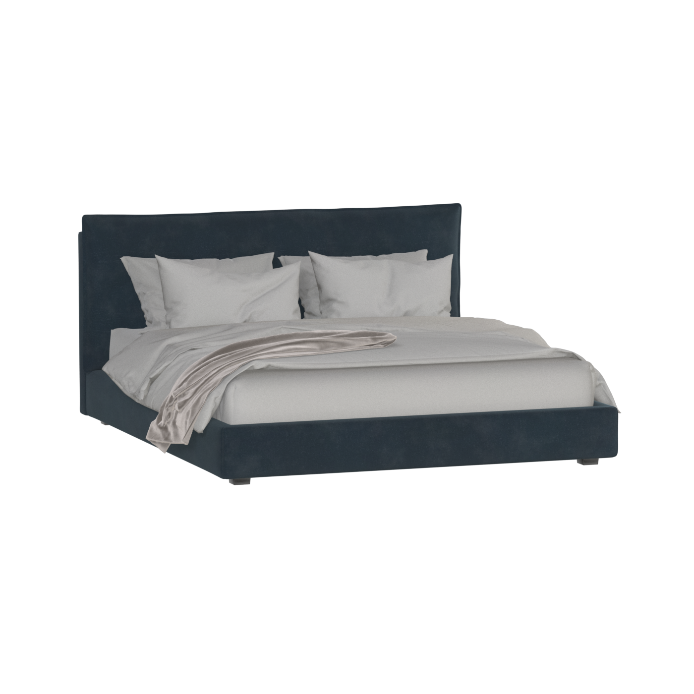 Thea Upholstered Double Bed with Clean Headboard