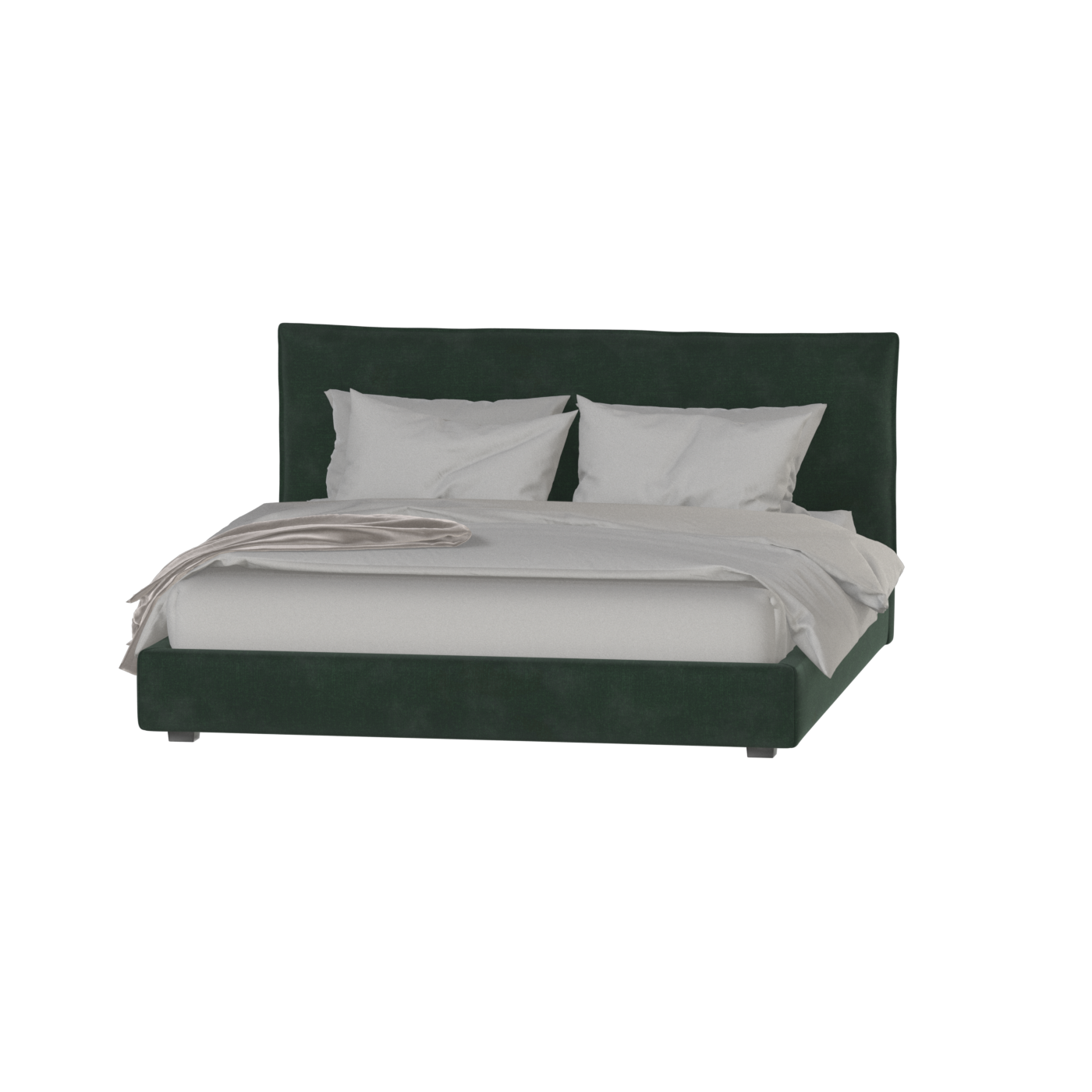 Thea Upholstered Double Bed with Clean Headboard