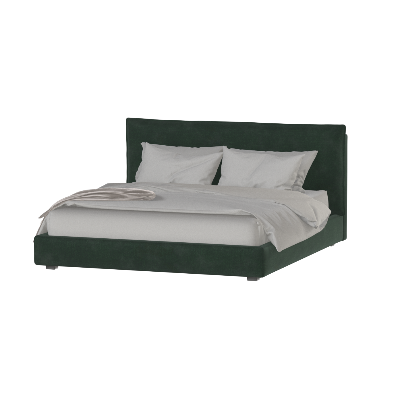 Thea Upholstered Double Bed with Clean Headboard