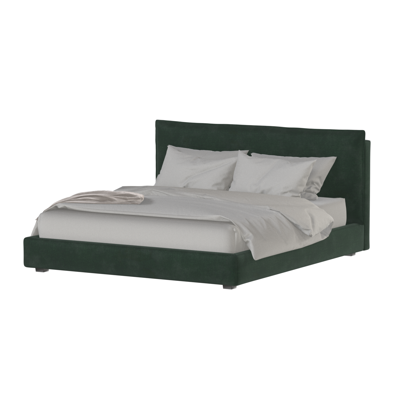 Thea Upholstered Double Bed with Clean Headboard
