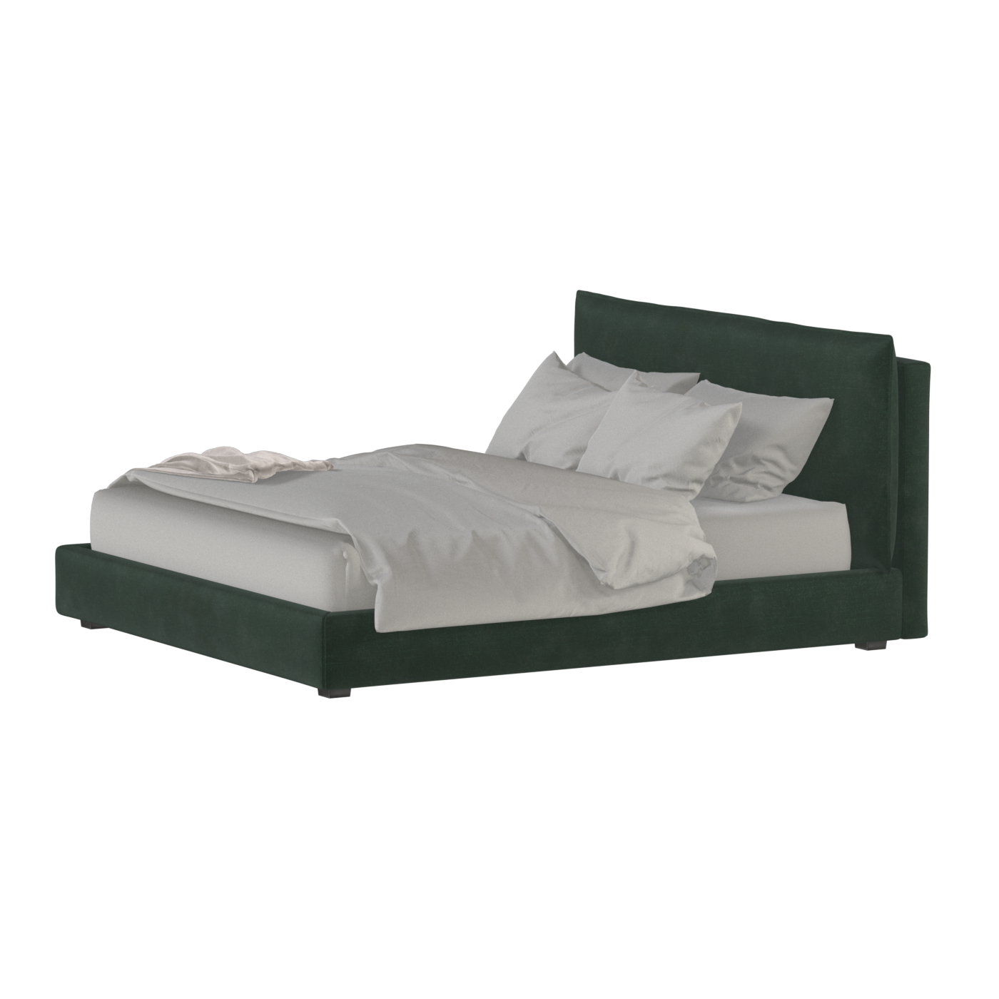 Thea Upholstered Double Bed with Clean Headboard