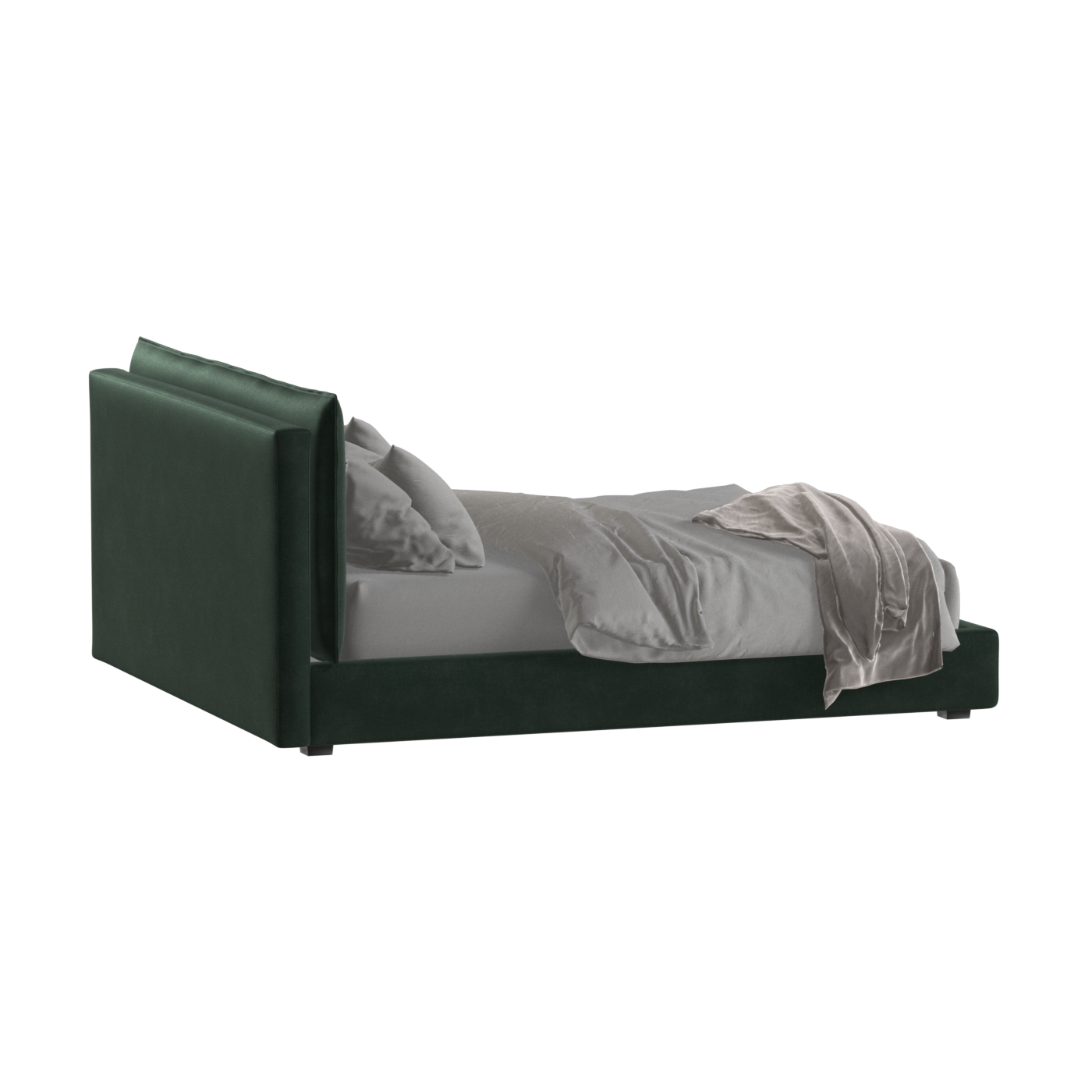 Thea Upholstered Double Bed with Clean Headboard