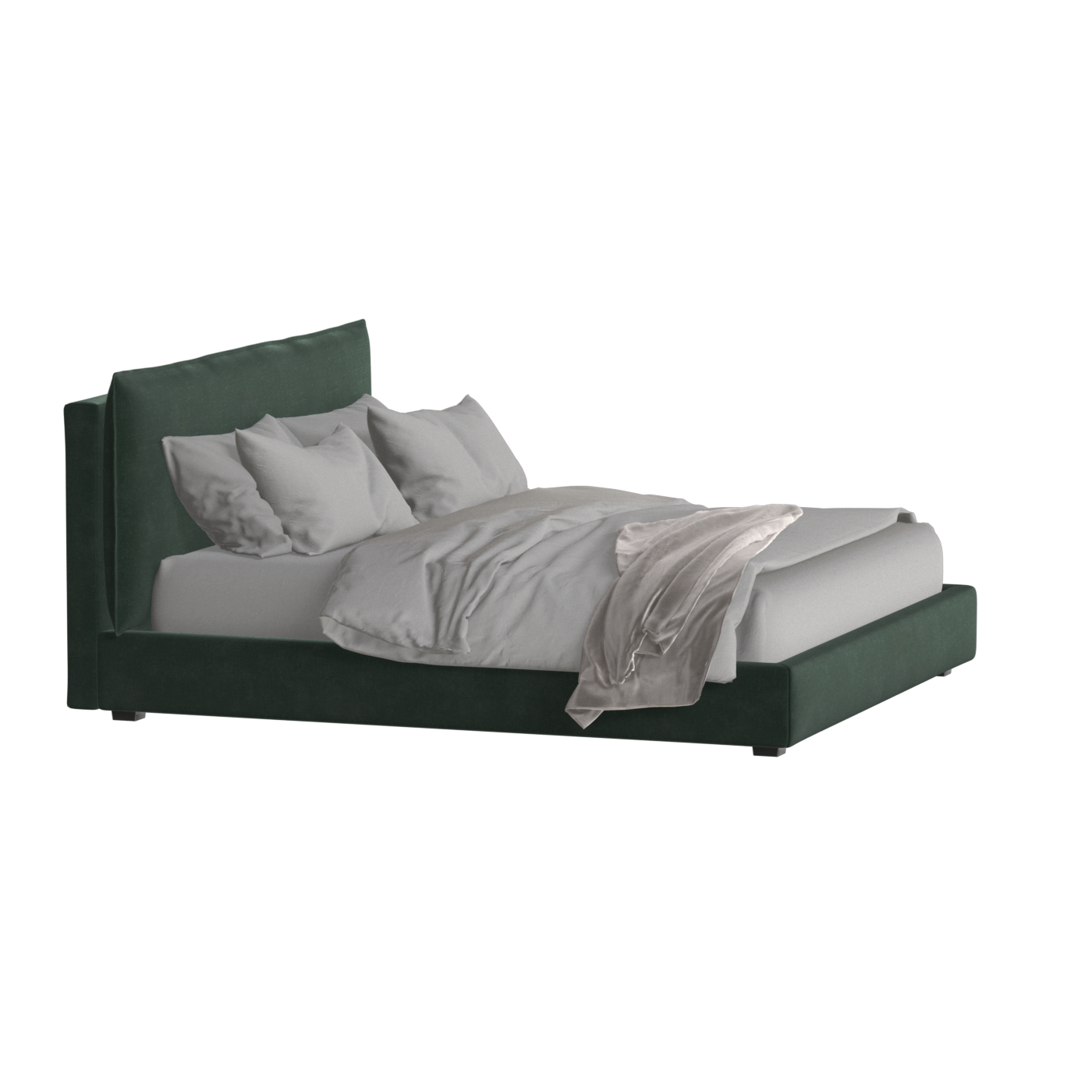 Thea Upholstered Double Bed with Clean Headboard