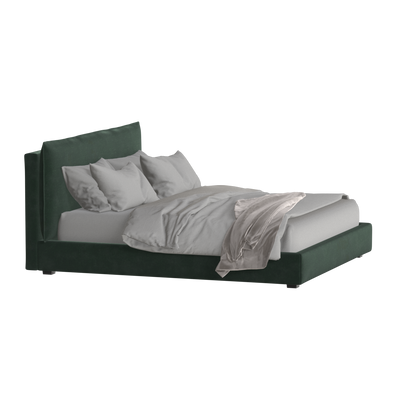 Thea Upholstered Double Bed with Clean Headboard