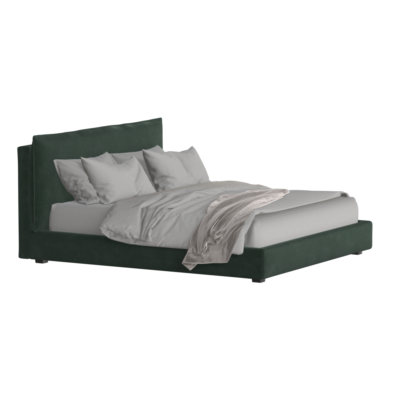 Thea Upholstered Double Bed with Clean Headboard