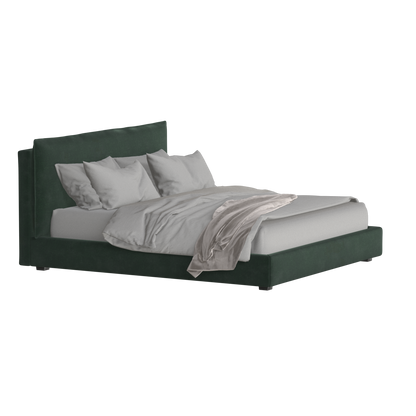 Thea Upholstered Double Bed with Clean Headboard