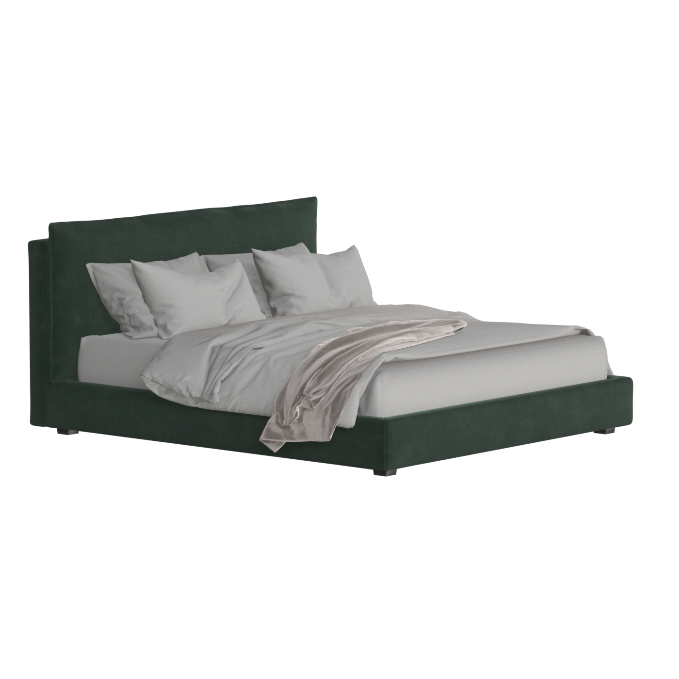 Thea Upholstered Double Bed with Clean Headboard