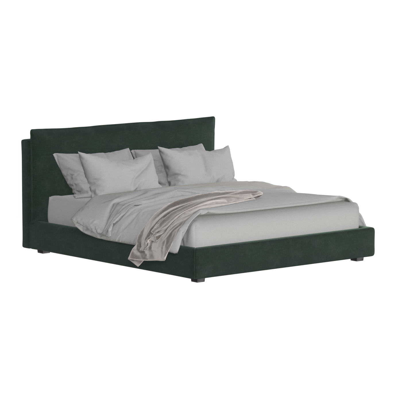 Thea Upholstered Double Bed with Clean Headboard