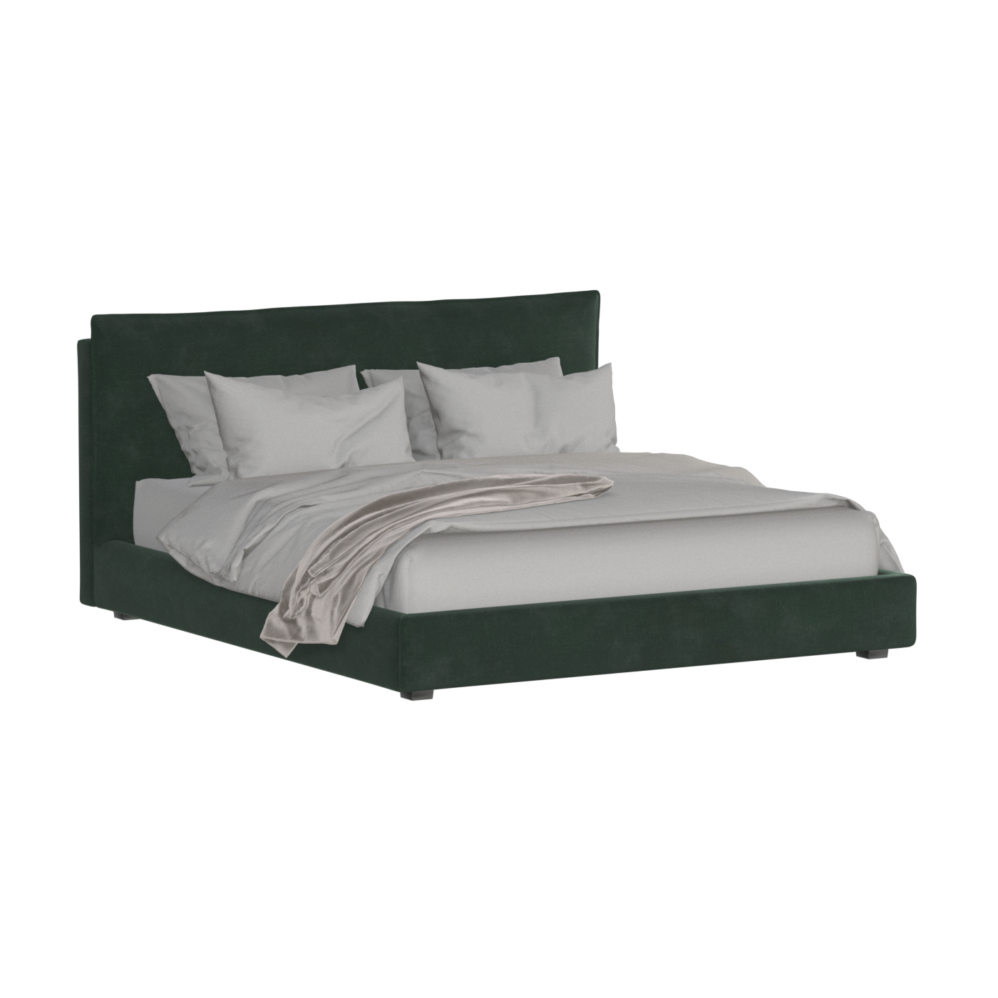 Thea Upholstered Double Bed with Clean Headboard