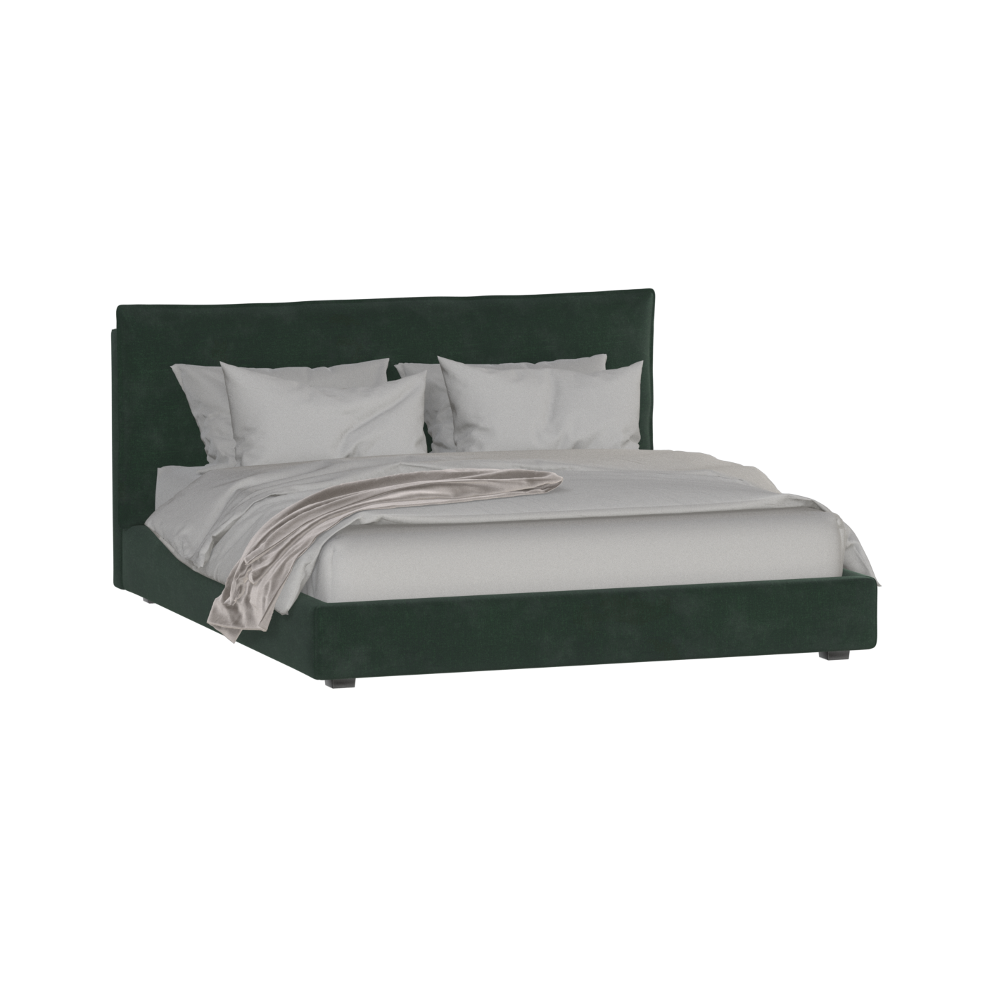 Thea Upholstered Double Bed with Clean Headboard