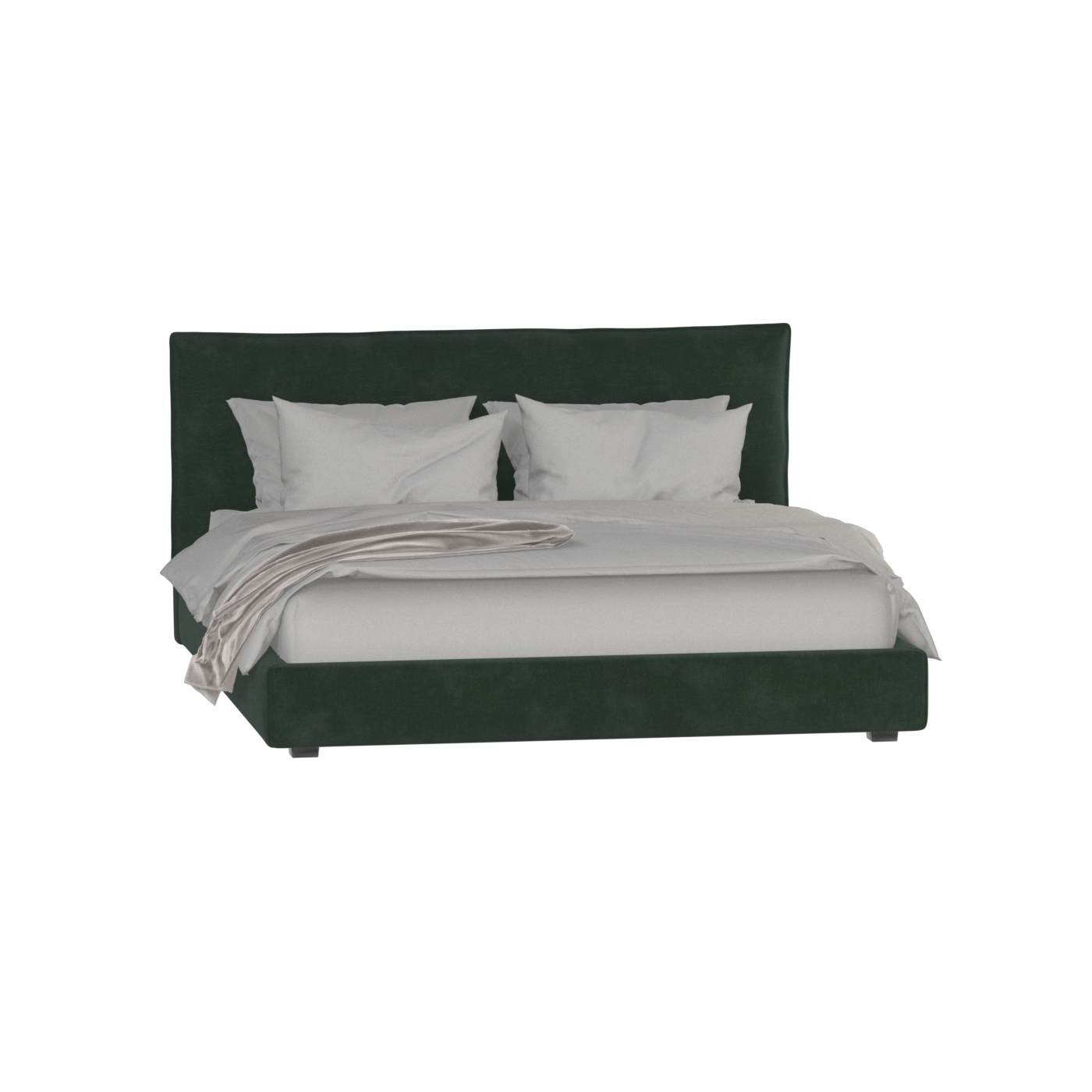 Thea Upholstered Double Bed with Clean Headboard