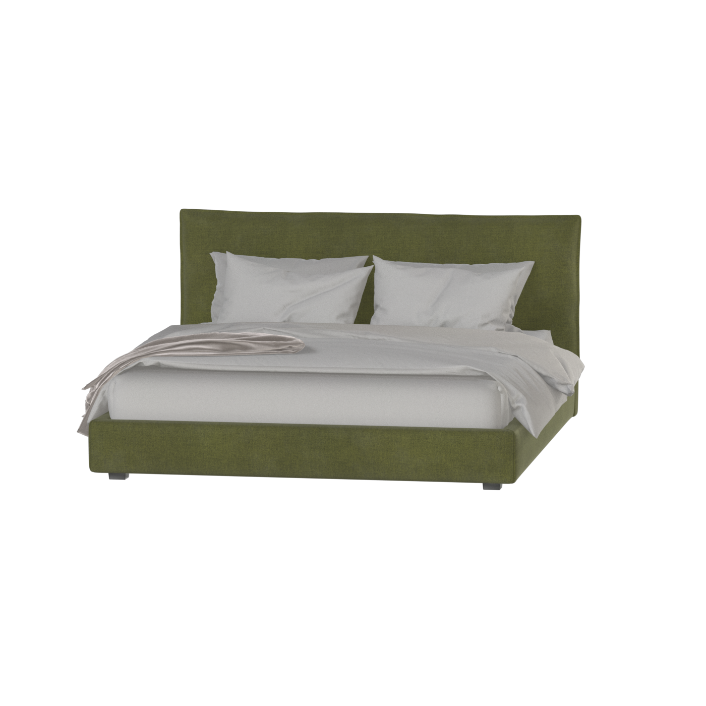 Thea Upholstered Double Bed with Clean Headboard