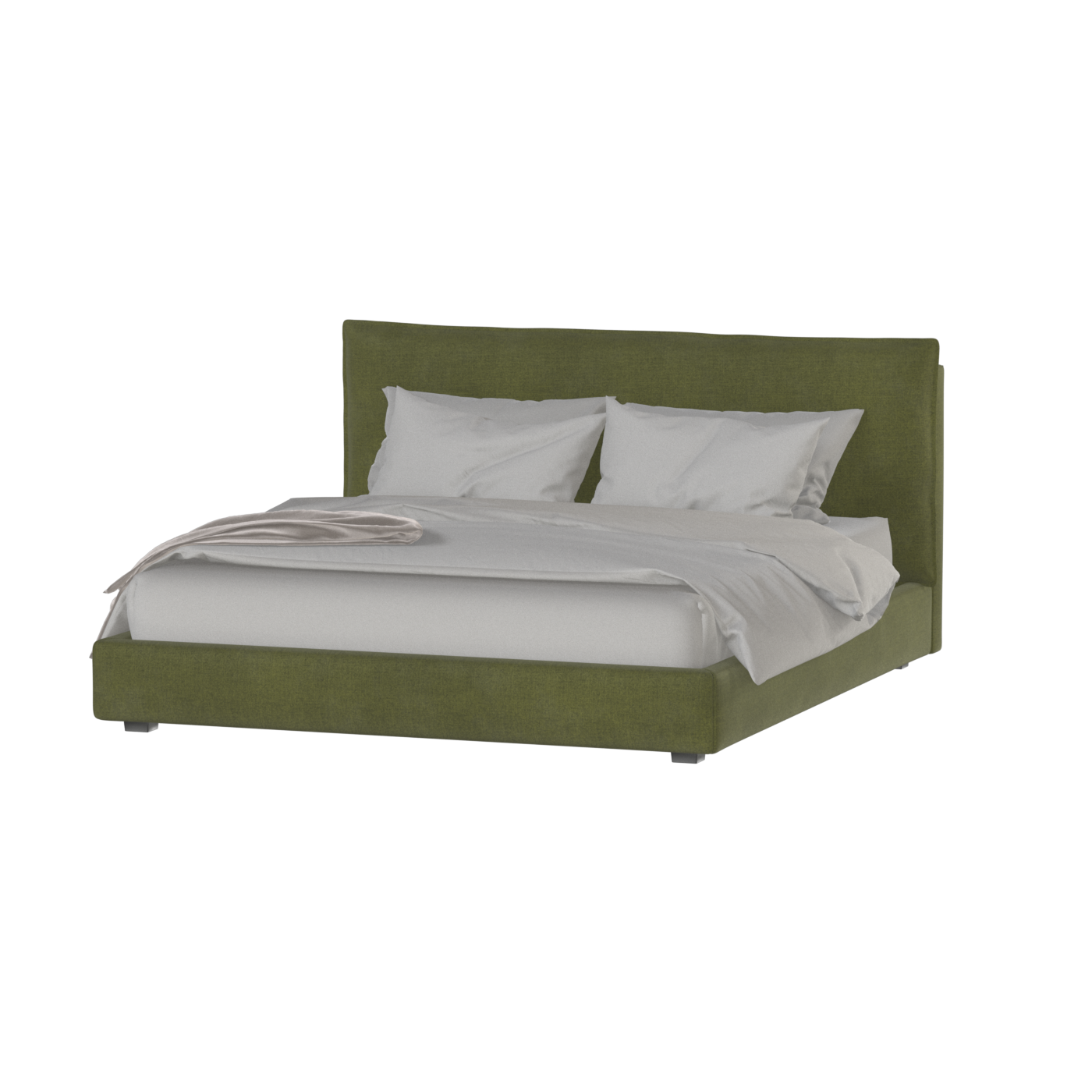 Thea Upholstered Double Bed with Clean Headboard