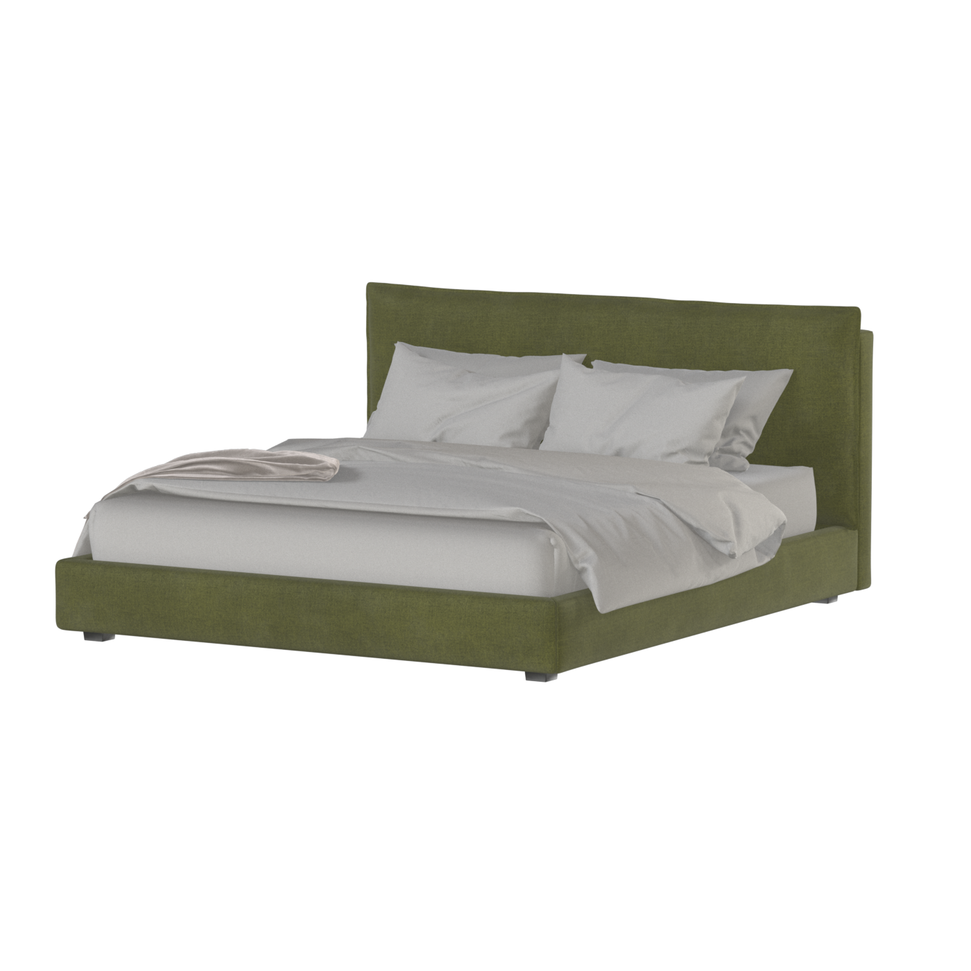 Thea Upholstered Double Bed with Clean Headboard