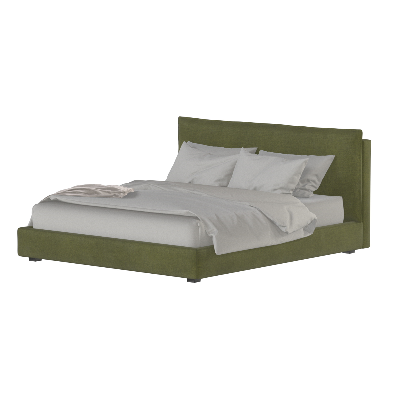 Thea Upholstered Double Bed with Clean Headboard