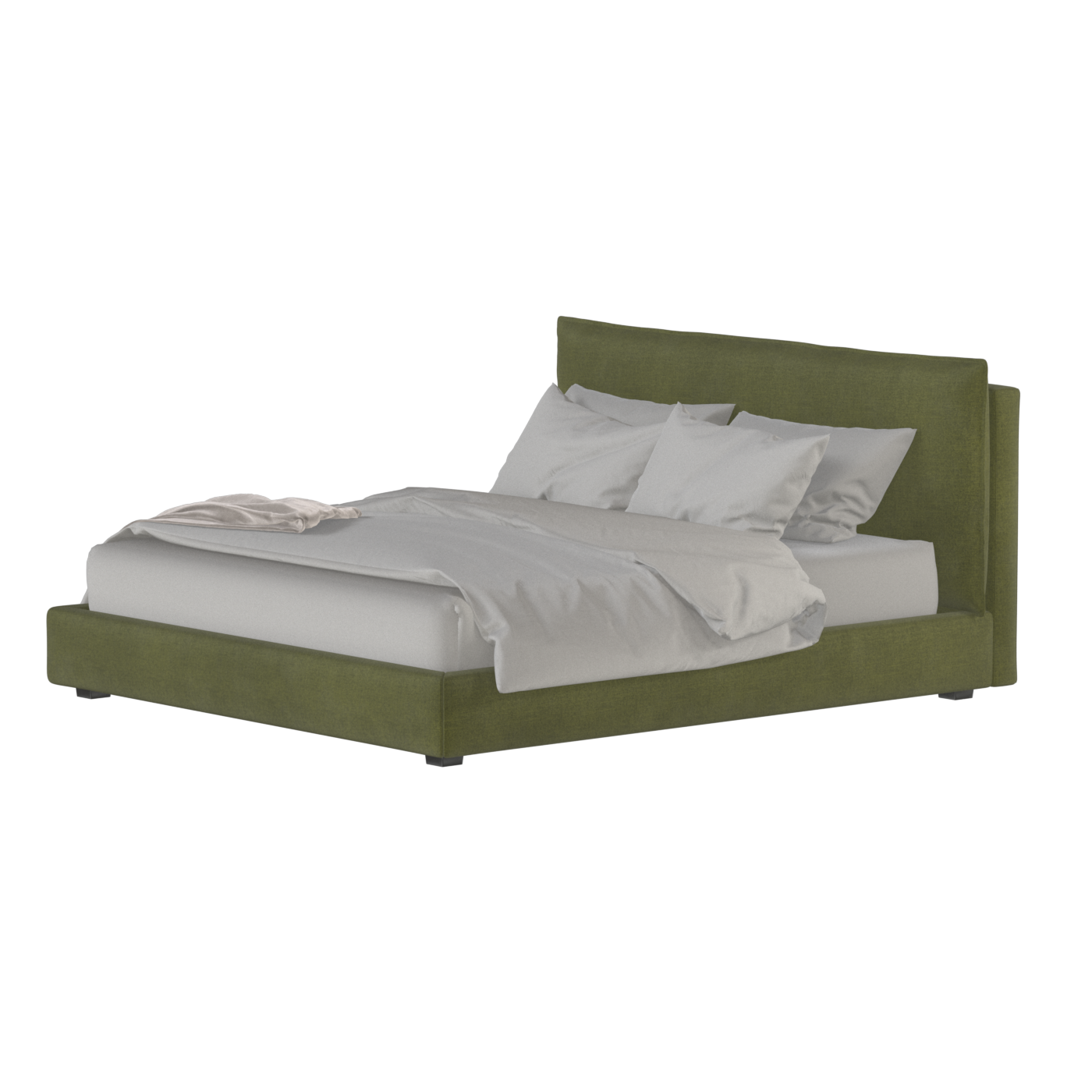 Thea Upholstered Double Bed with Clean Headboard