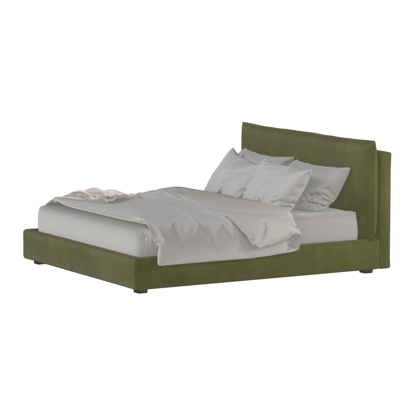 Thea Upholstered Double Bed with Clean Headboard