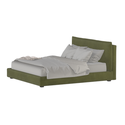 Thea Upholstered Double Bed with Clean Headboard