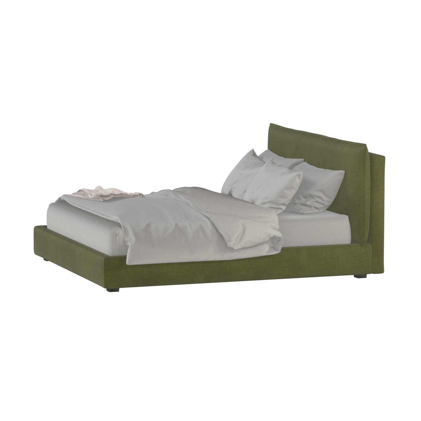 Thea Upholstered Double Bed with Clean Headboard