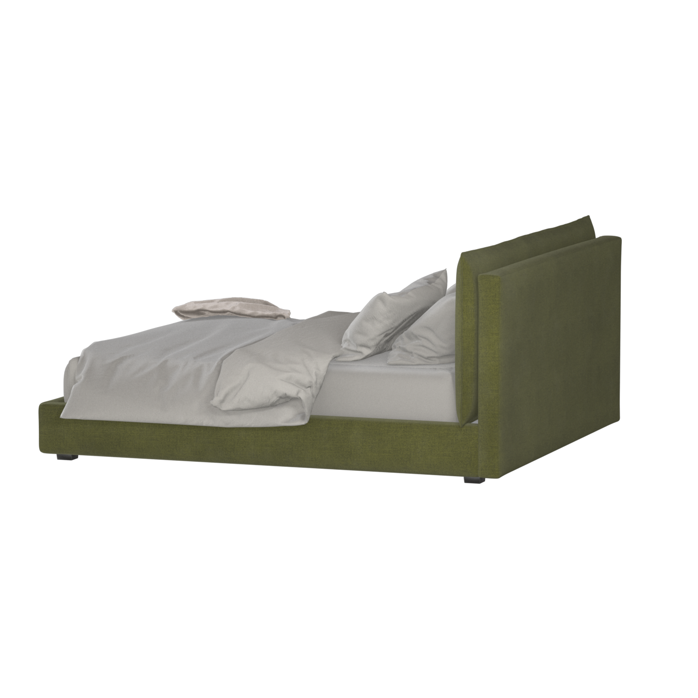 Thea Upholstered Double Bed with Clean Headboard