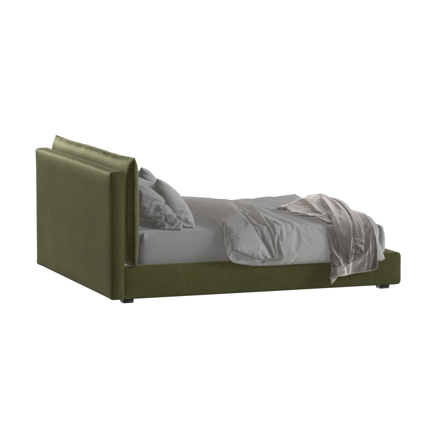 Thea Upholstered Double Bed with Clean Headboard