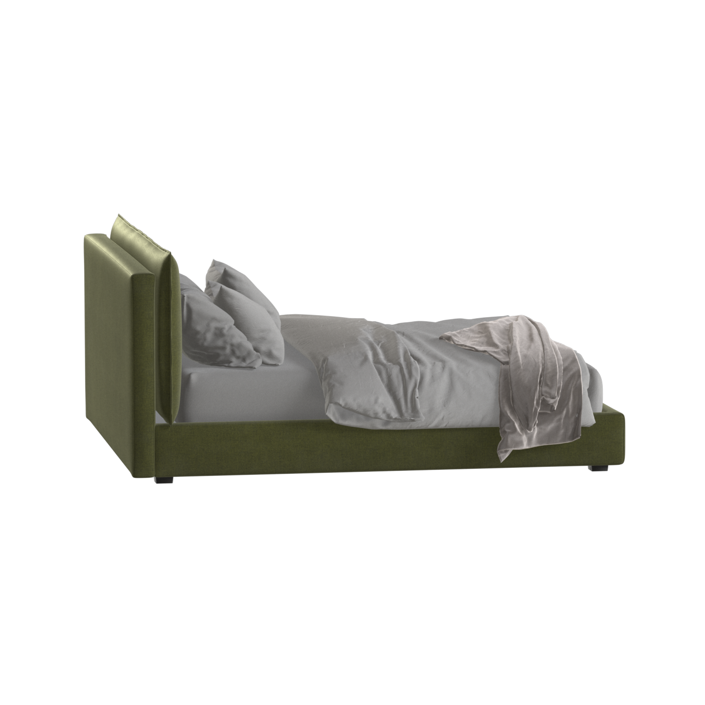 Thea Upholstered Double Bed with Clean Headboard