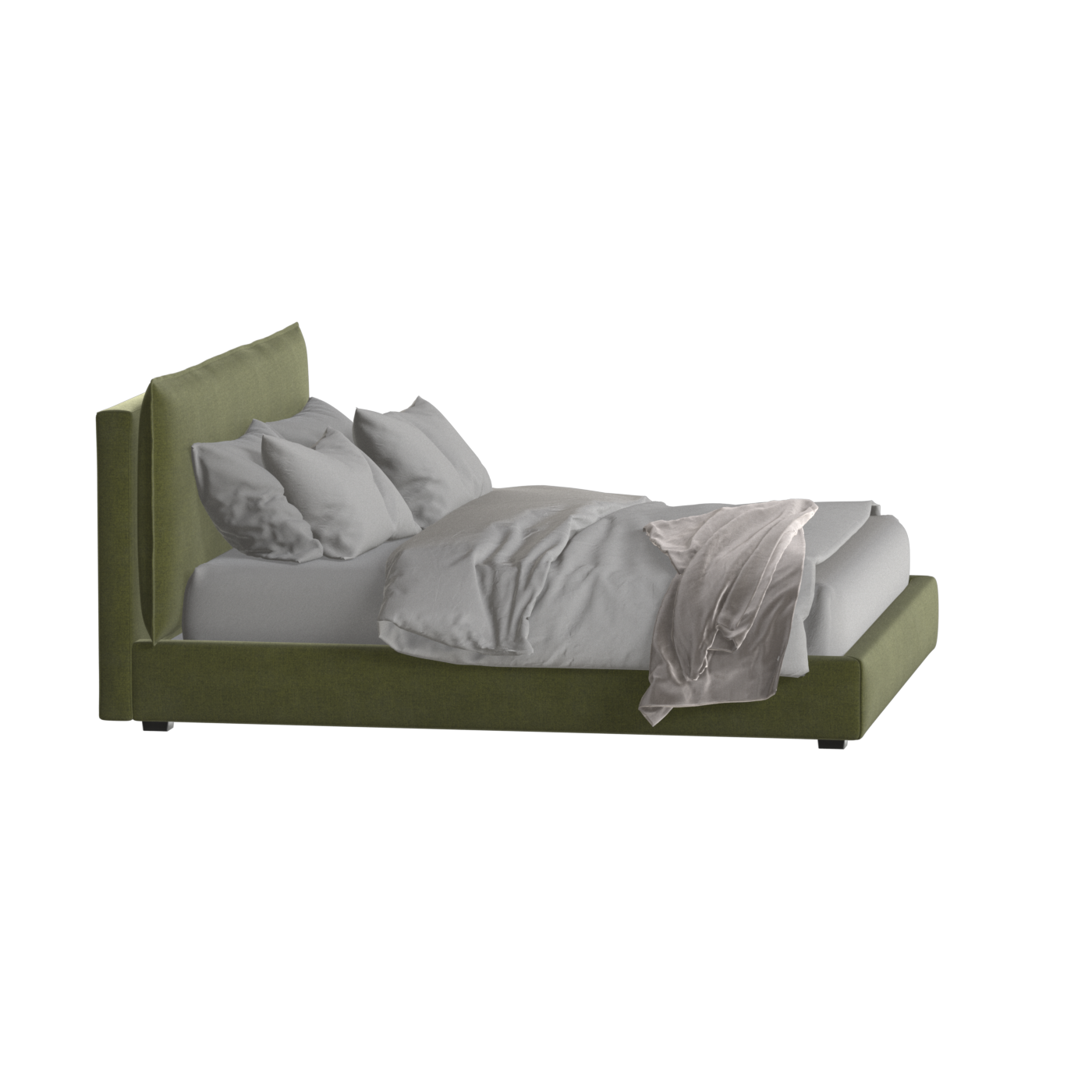 Thea Upholstered Double Bed with Clean Headboard