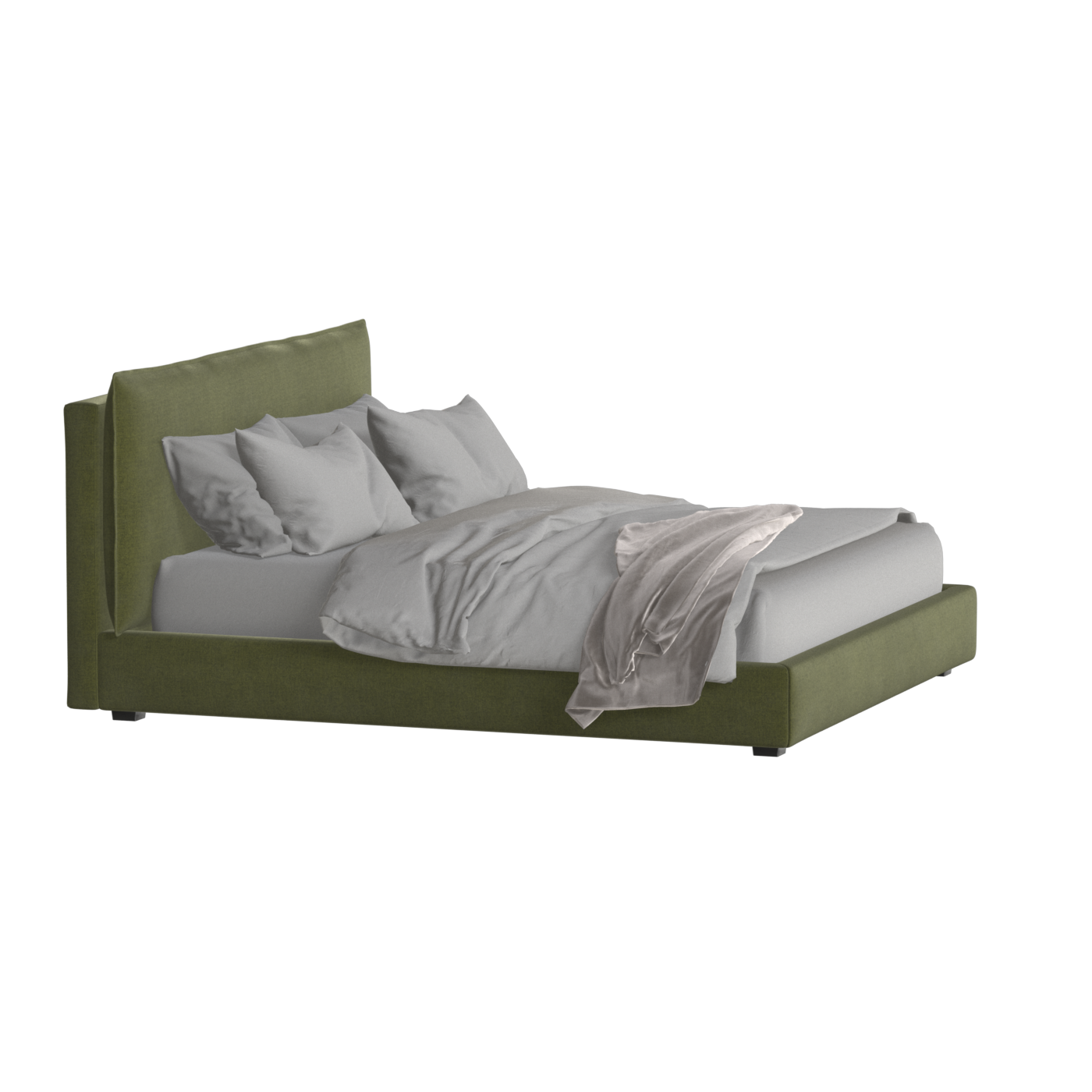 Thea Upholstered Double Bed with Clean Headboard