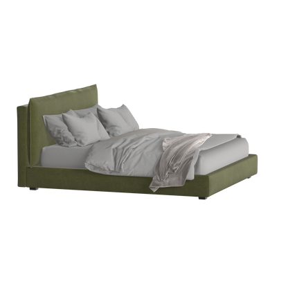 Thea Upholstered Double Bed with Clean Headboard