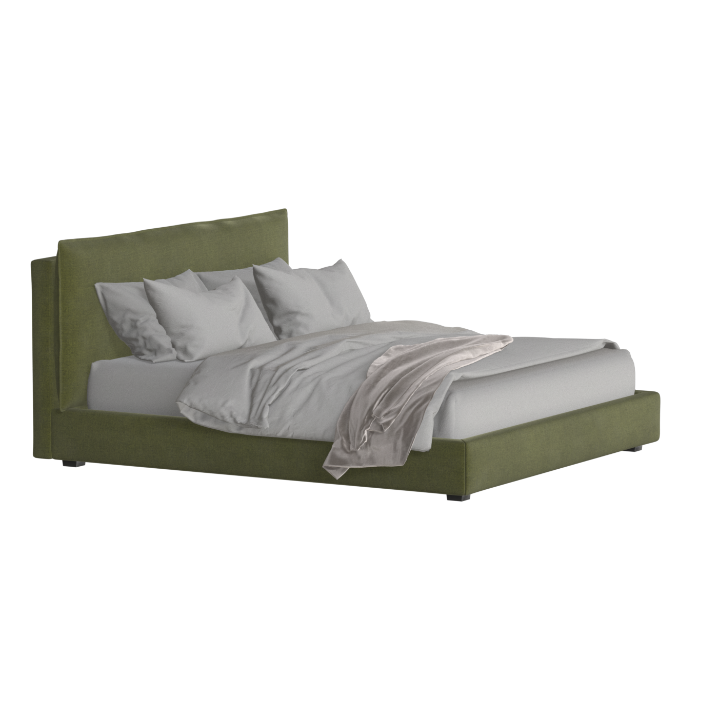 Thea Upholstered Double Bed with Clean Headboard