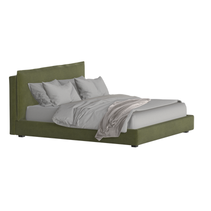 Thea Upholstered Double Bed with Clean Headboard