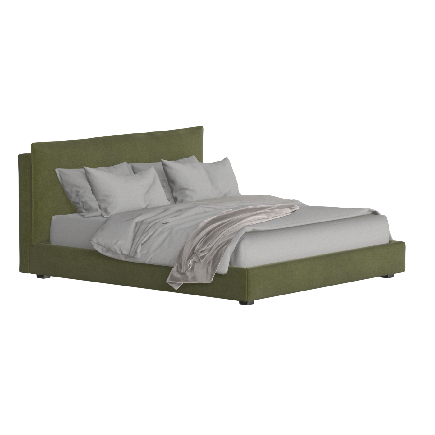 Thea Upholstered Double Bed with Clean Headboard