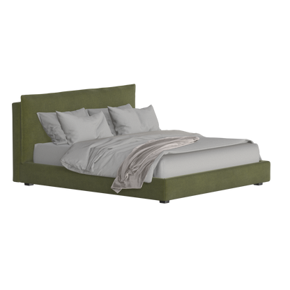 Thea Upholstered Double Bed with Clean Headboard