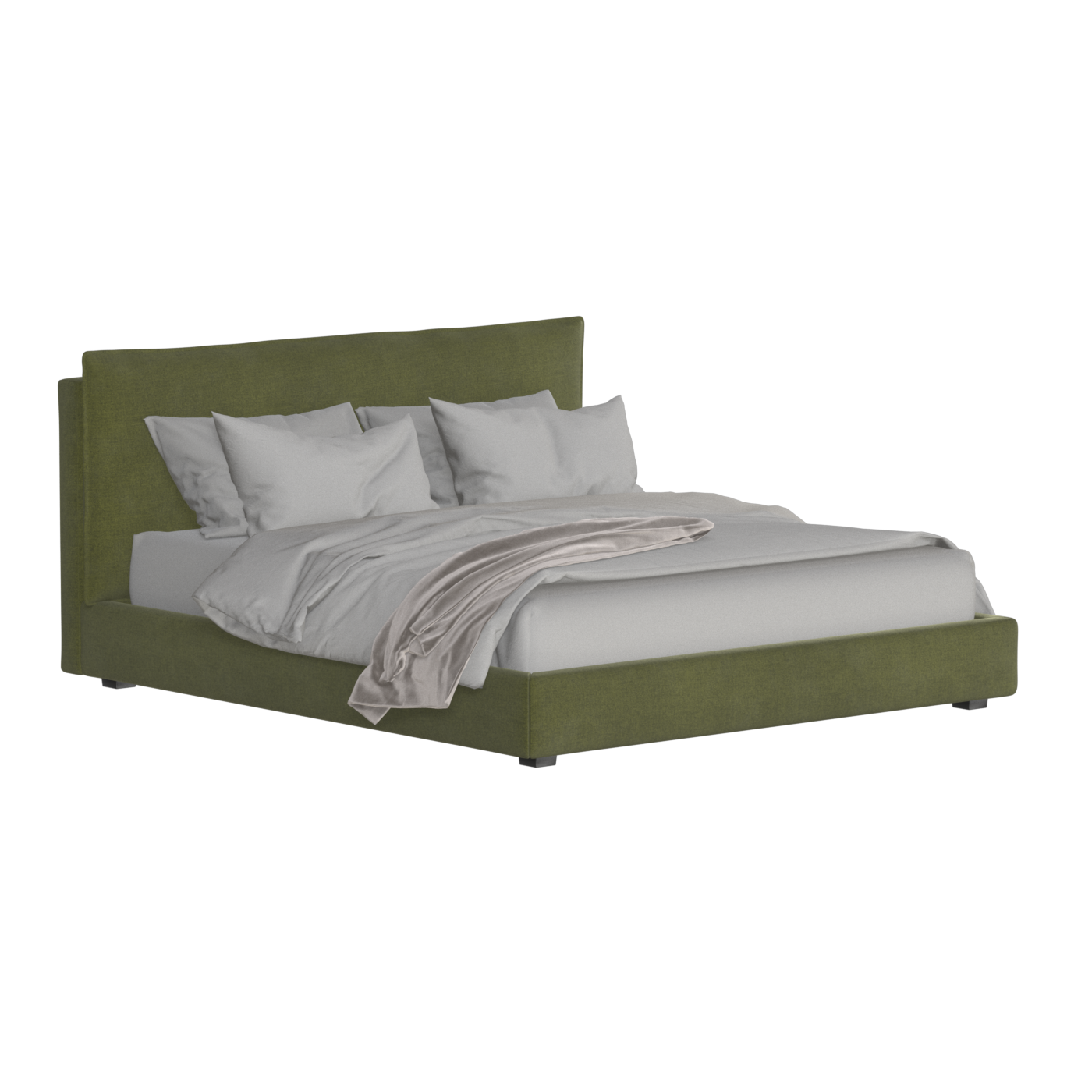 Thea Upholstered Double Bed with Clean Headboard