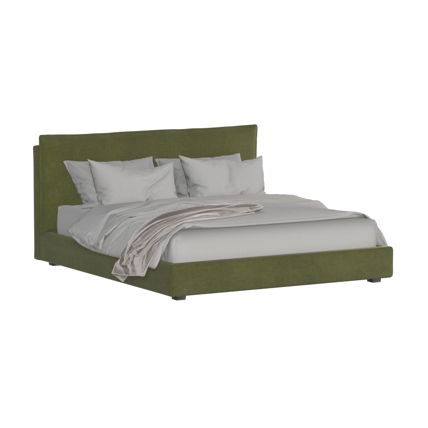 Thea Upholstered Double Bed with Clean Headboard