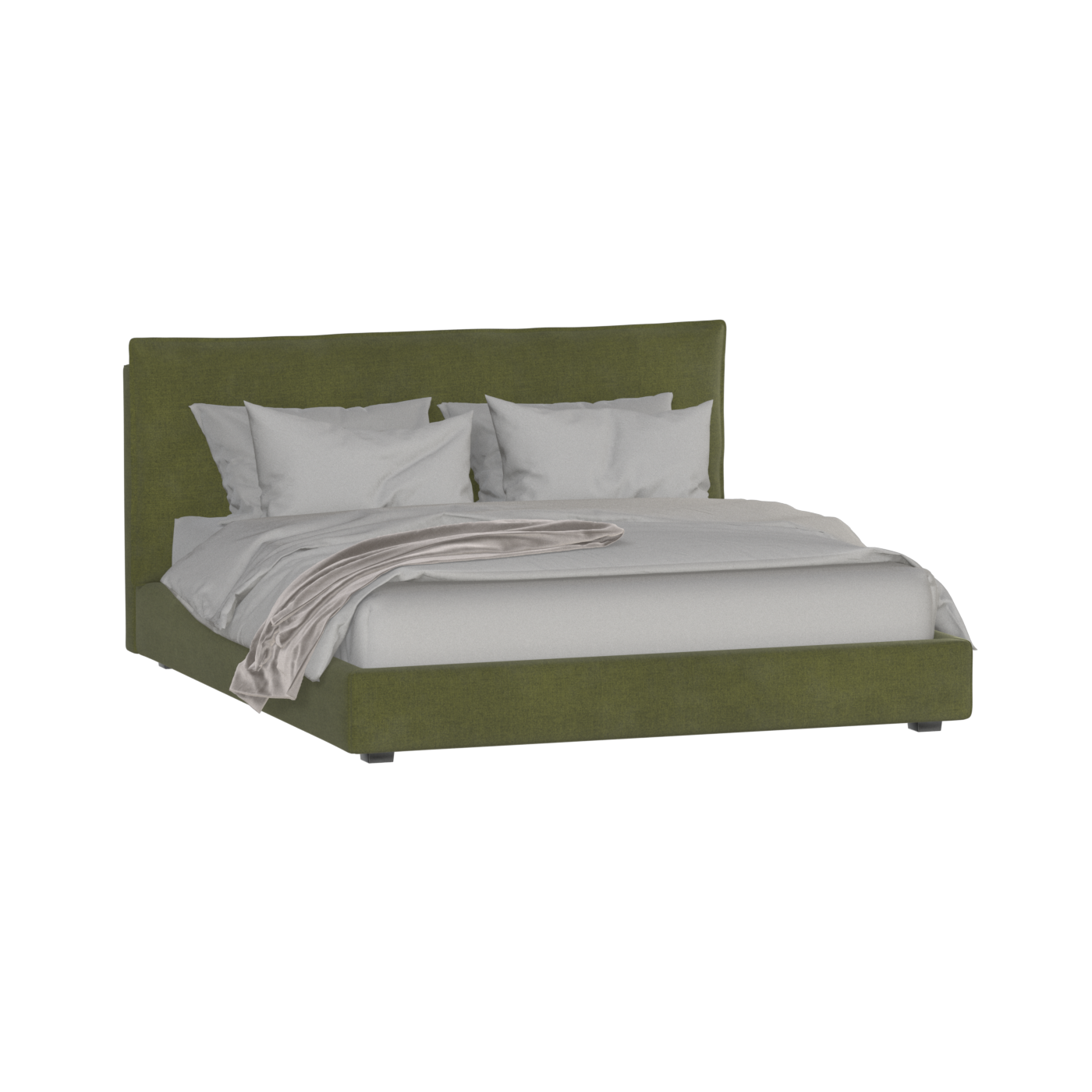 Thea Upholstered Double Bed with Clean Headboard